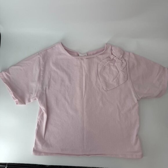 zara Other - ZARA Girls Pink Short Sleeve Top Bow Detail Size 11-12 Years 152 cm